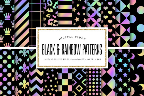 Black Rainbow Seamless Patterns: A Versatile Design Resource for Modern Creators