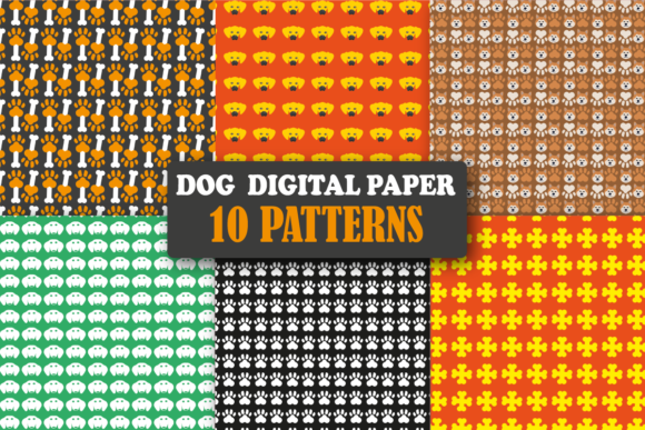 Dog Digital Paper Patterns Design: Real Creative Applications for Everyday Projects