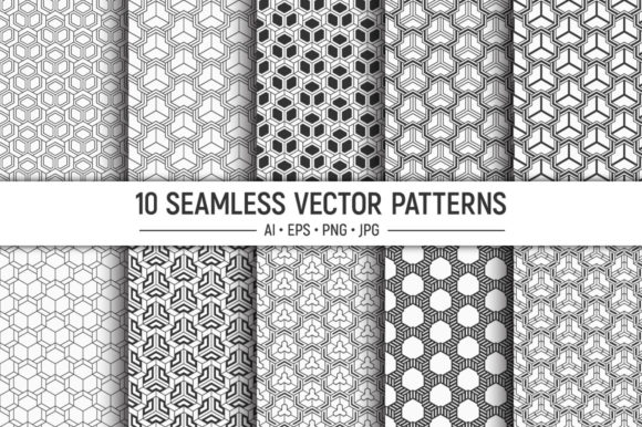 Elevate Your Design Toolkit with 10 Hexagonal Seamless Patterns