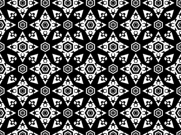 Geometric White Floral Seamless Patterns for Design