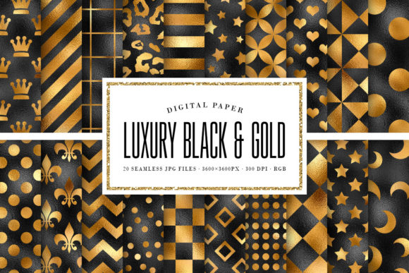 Gold Black Seamless Geometric Patterns: A Design Resource for Bold Visual Storytelling