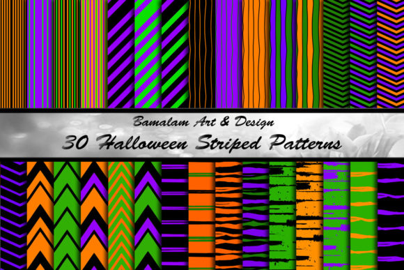 Halloween Striped Patterns: 30 Spooky Stripes for Every Creative Project