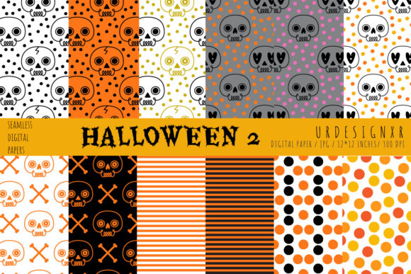 Halloween2 Seamless Patterns: A Versatile Digital Paper Collection for Creative Projects