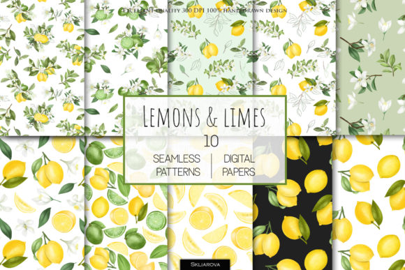 Lemon Patterns Set: A Versatile Digital Paper Collection for Creative Projects