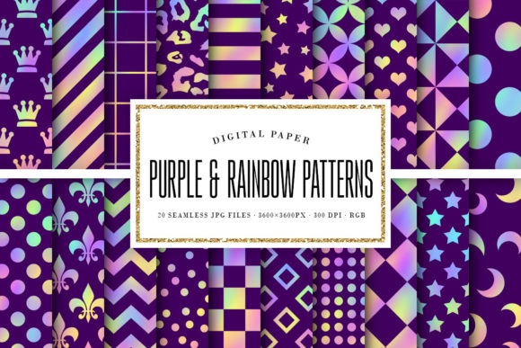 Purple Rainbow Seamless Patterns: A Versatile Design Resource for Creators and Entrepreneurs