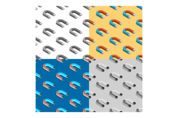 Seamless Patterns with Red Blue Magnet