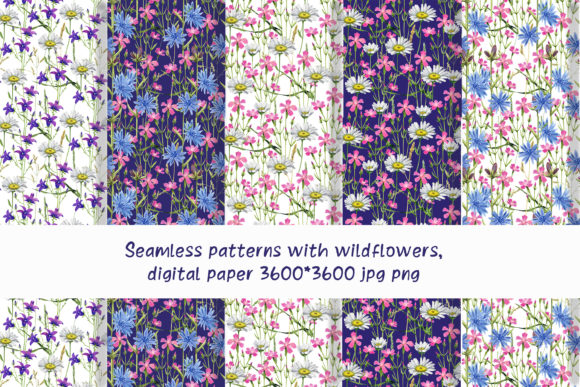 Seamless Patterns with Wildflowers