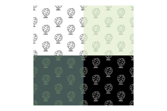 Set of Seamless Patterns with Globe