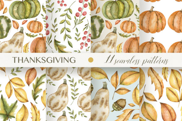 Thanksgiving Seamless Patterns: Bringing Fall Elegance to Every Creative Project