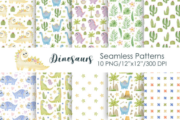 Watercolor Seamless Patterns Dinosaurs: A Creative Tool for Modern Projects