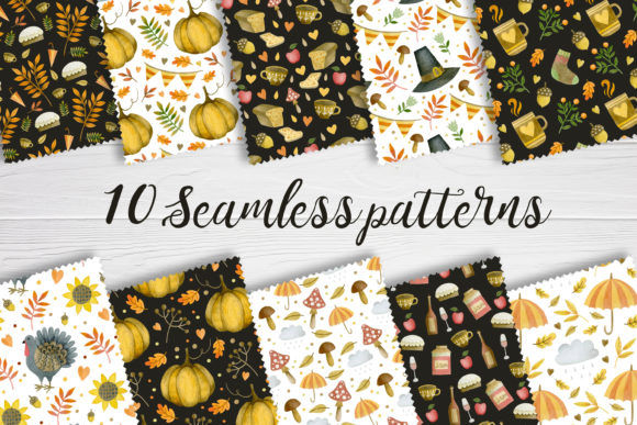 Watercolor Thanksgiving Day Patterns